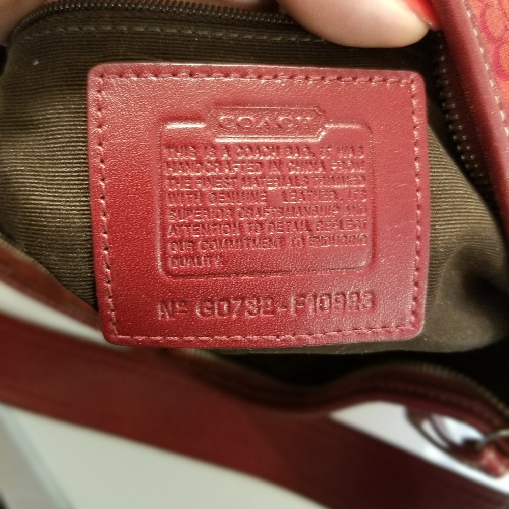 Authentic Coach Signature C Red Shoulder Bag - image 3